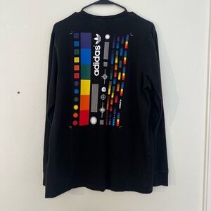 Adidas Colorful Graphic Black Long Sleeve Tee